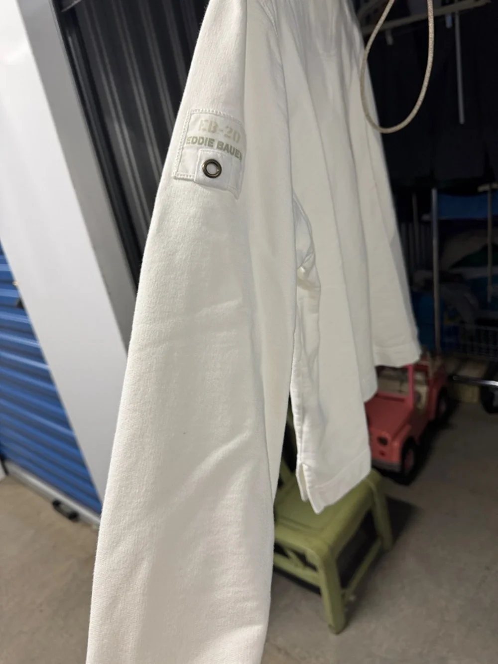 Eddie Bauer White Quarter-Zip Crewneck Sweater - Picture 2 of 8